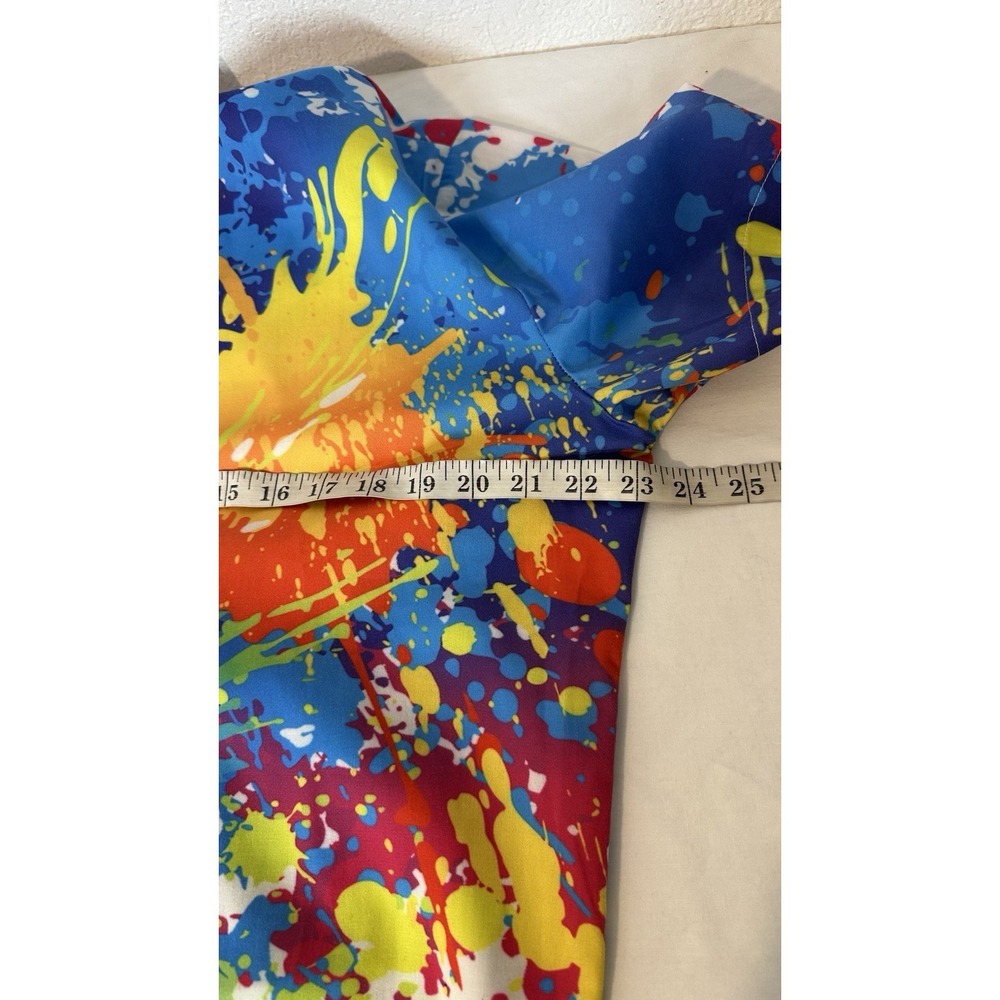 Womens XL‎ Rainbow Splatter Jumpsuit  Romper  Cotton/Spandex  Pockets Preshrunk - Picture 5 of 7